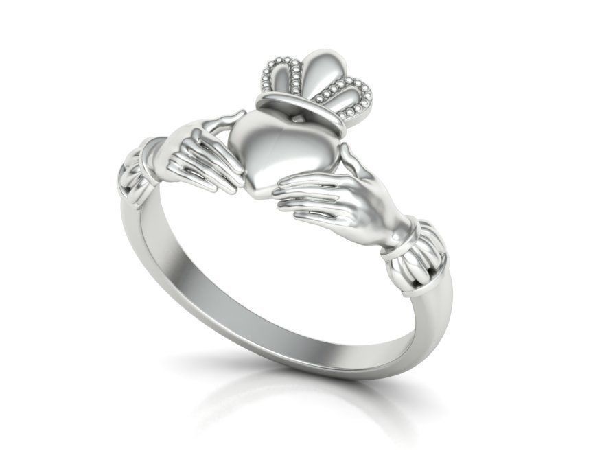 Claddagh ring  3D print model_2