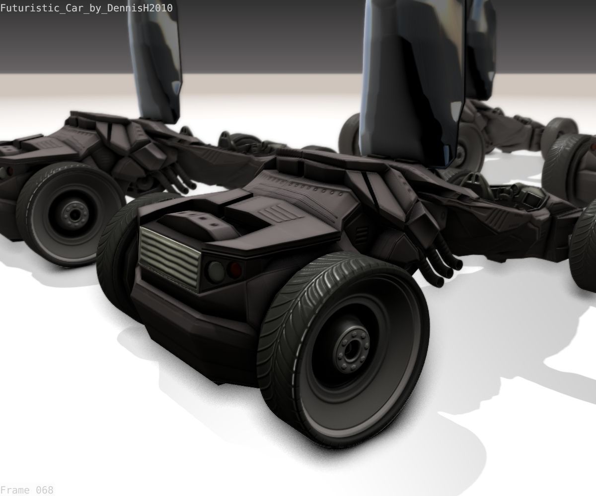 Futuristic Car Game-Ready Free low-poly 3D model_61