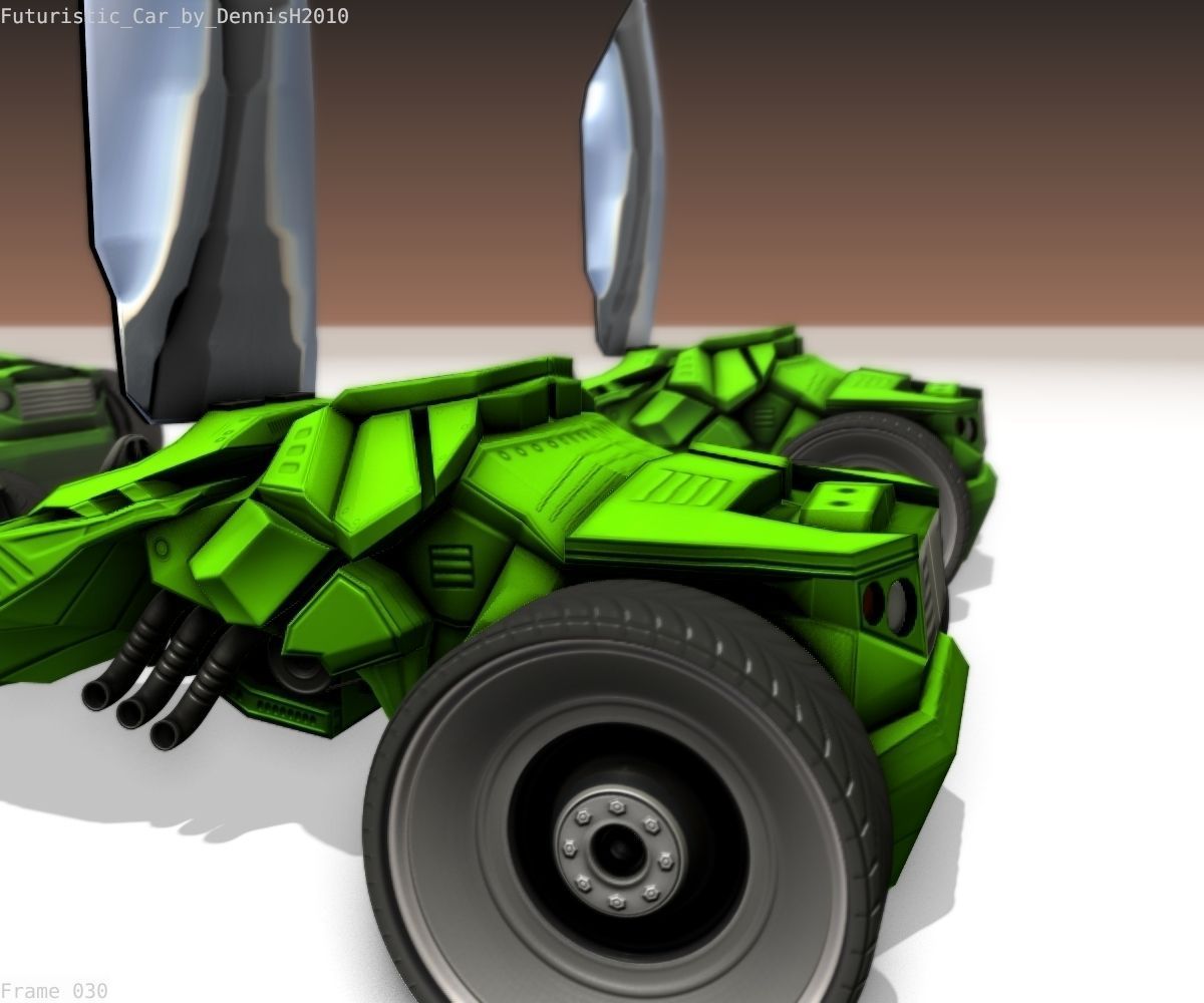 Futuristic Car Game-Ready Free low-poly 3D model_108