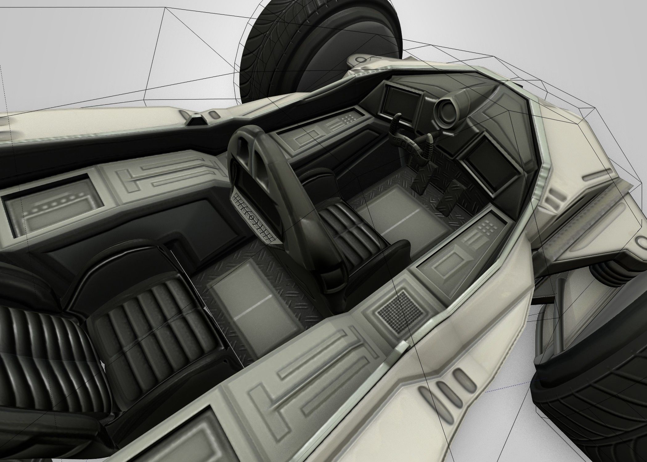 Futuristic Car Game-Ready Free low-poly 3D model_20