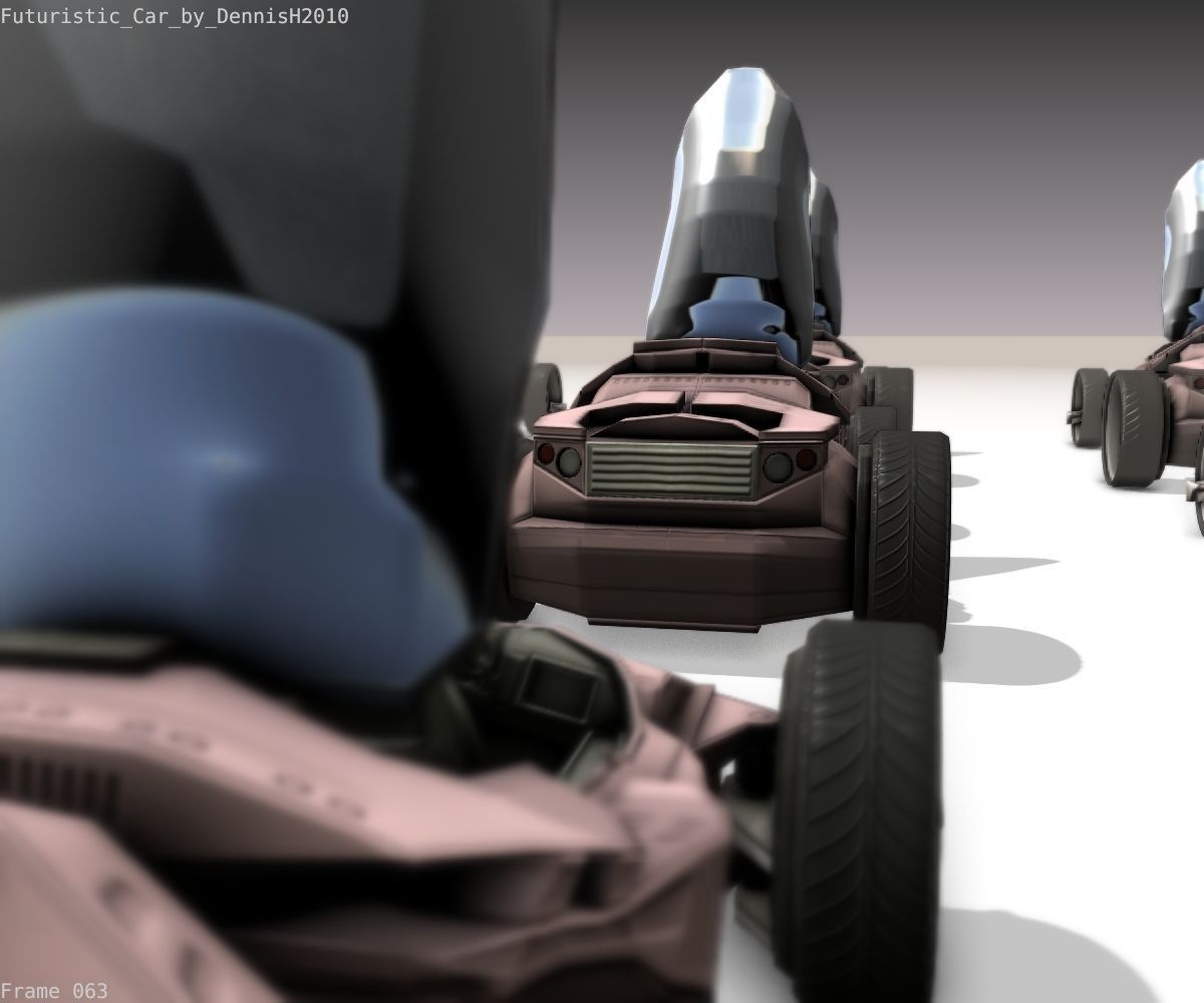 Futuristic Car Game-Ready Free low-poly 3D model_64