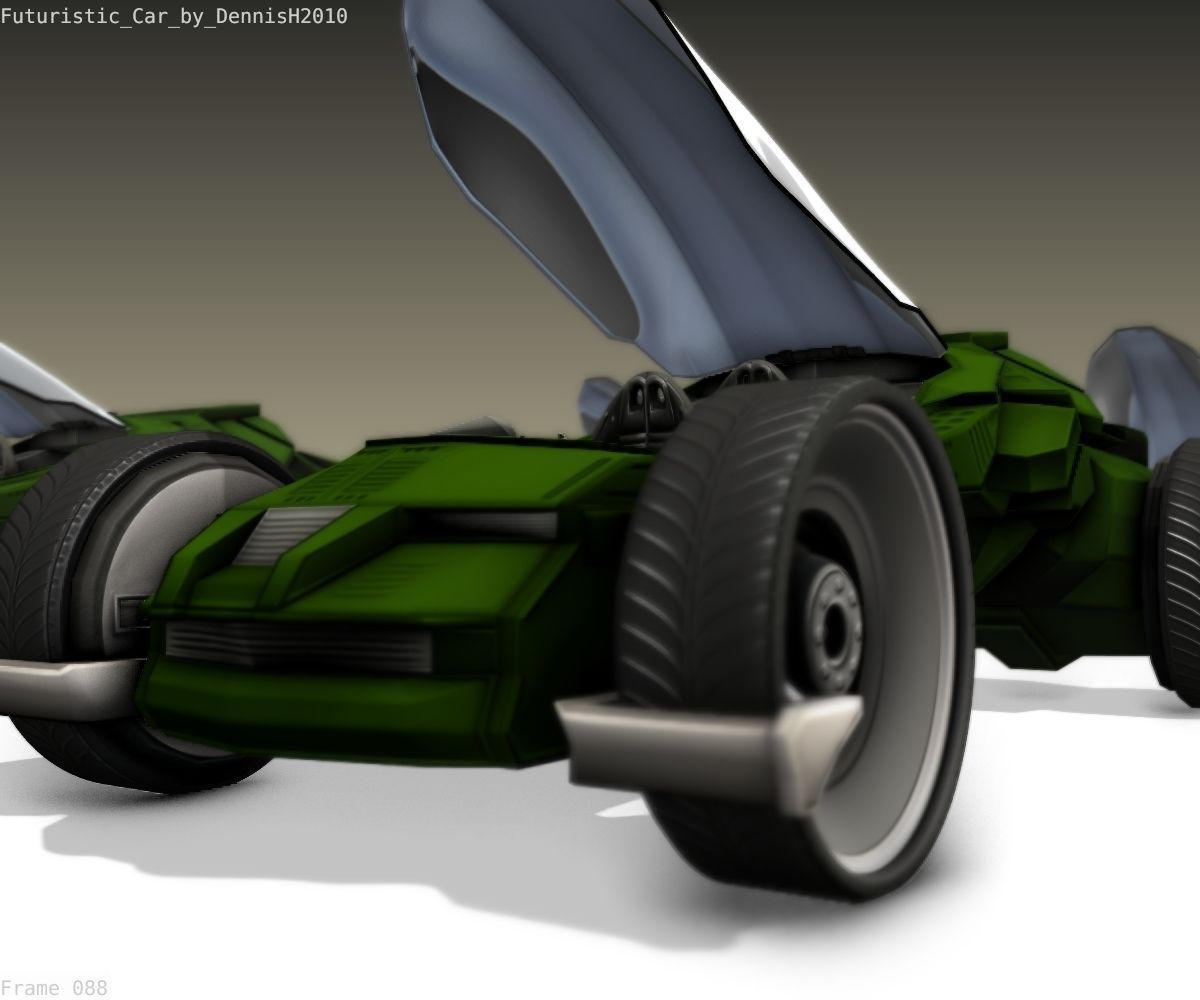 Futuristic Car Game-Ready Free low-poly 3D model_91