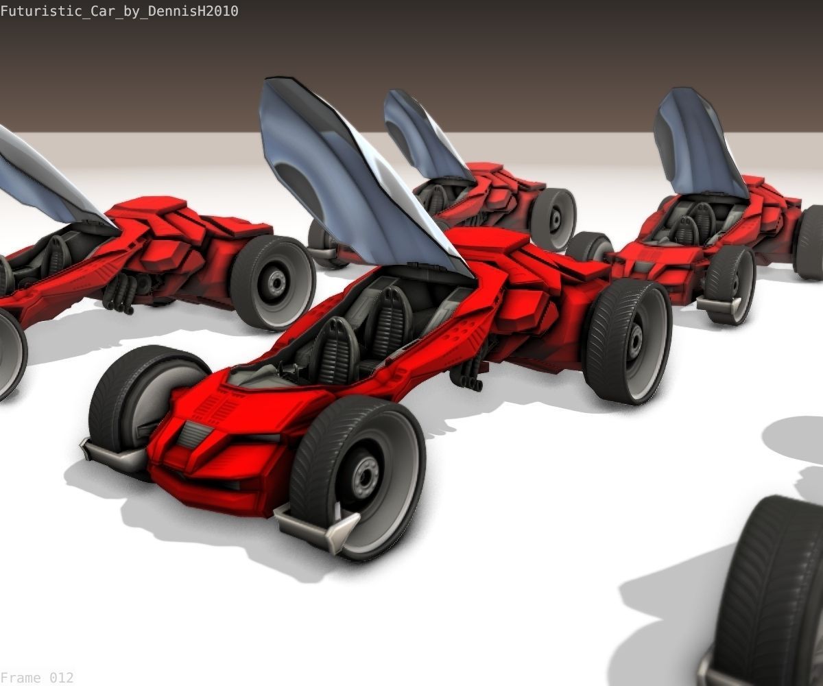 Futuristic Car Game-Ready Free low-poly 3D model_118