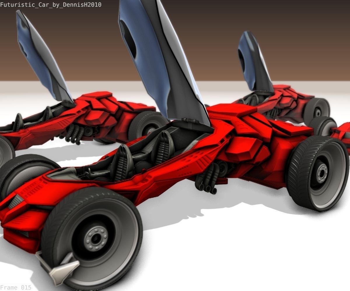 Futuristic Car Game-Ready Free low-poly 3D model_96