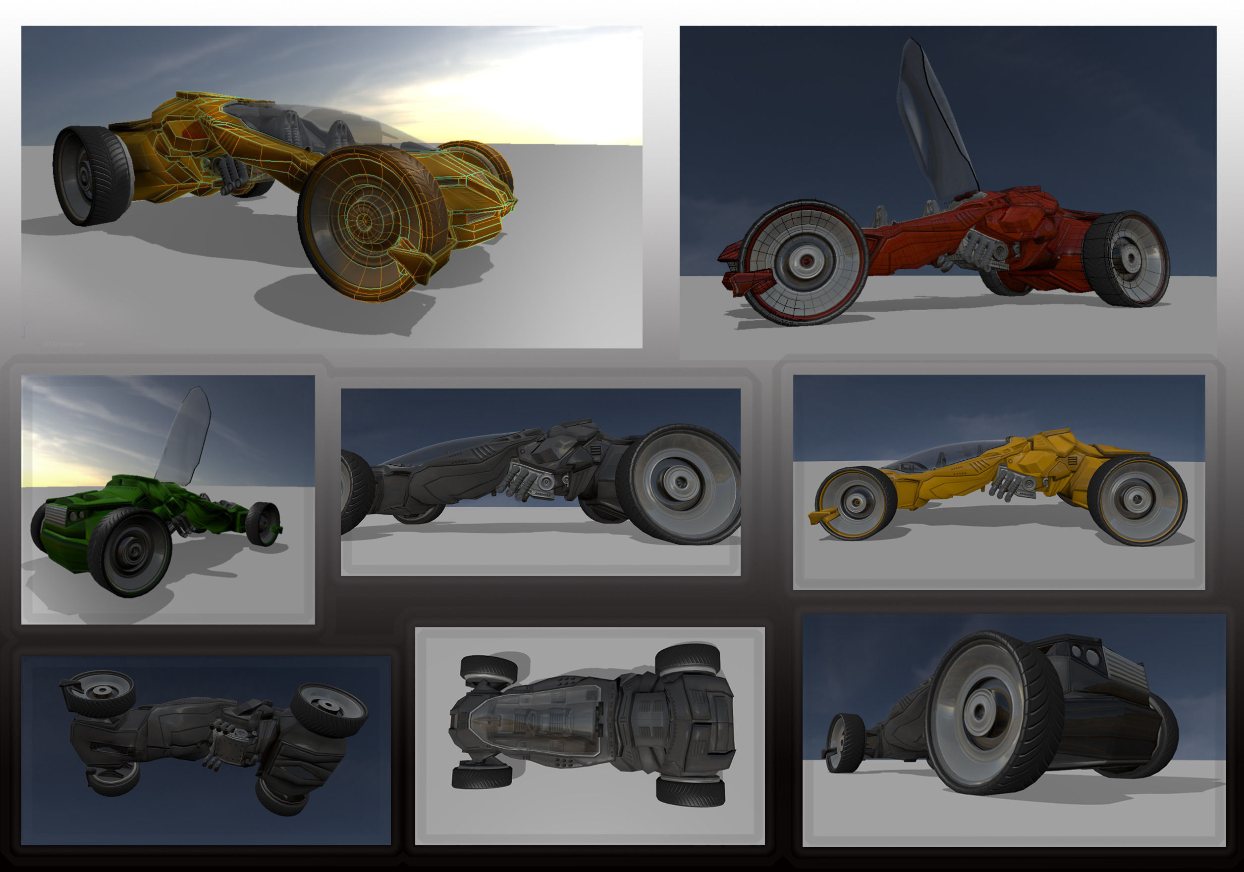 Futuristic Car Game-Ready Free low-poly 3D model_7
