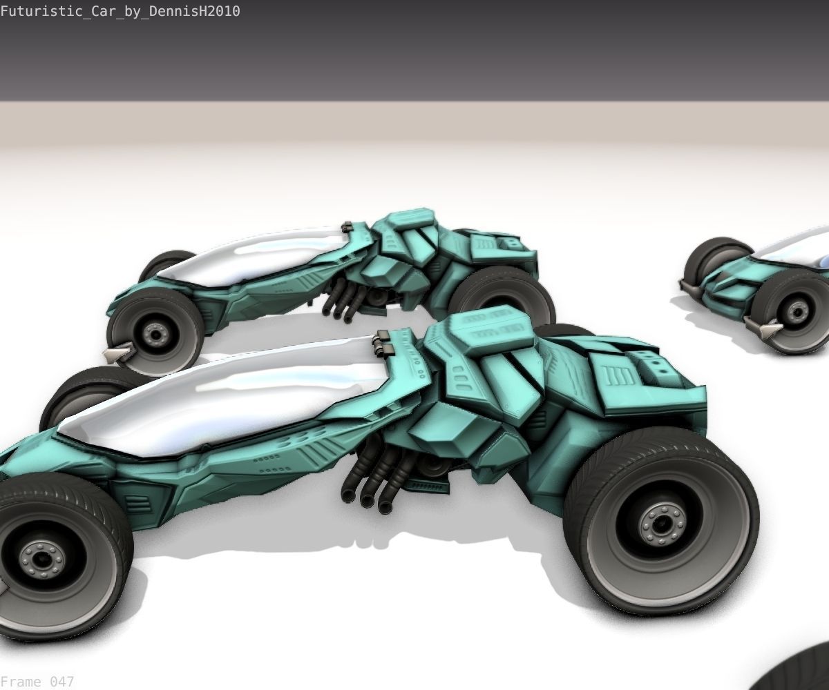 Futuristic Car Game-Ready Free low-poly 3D model_65