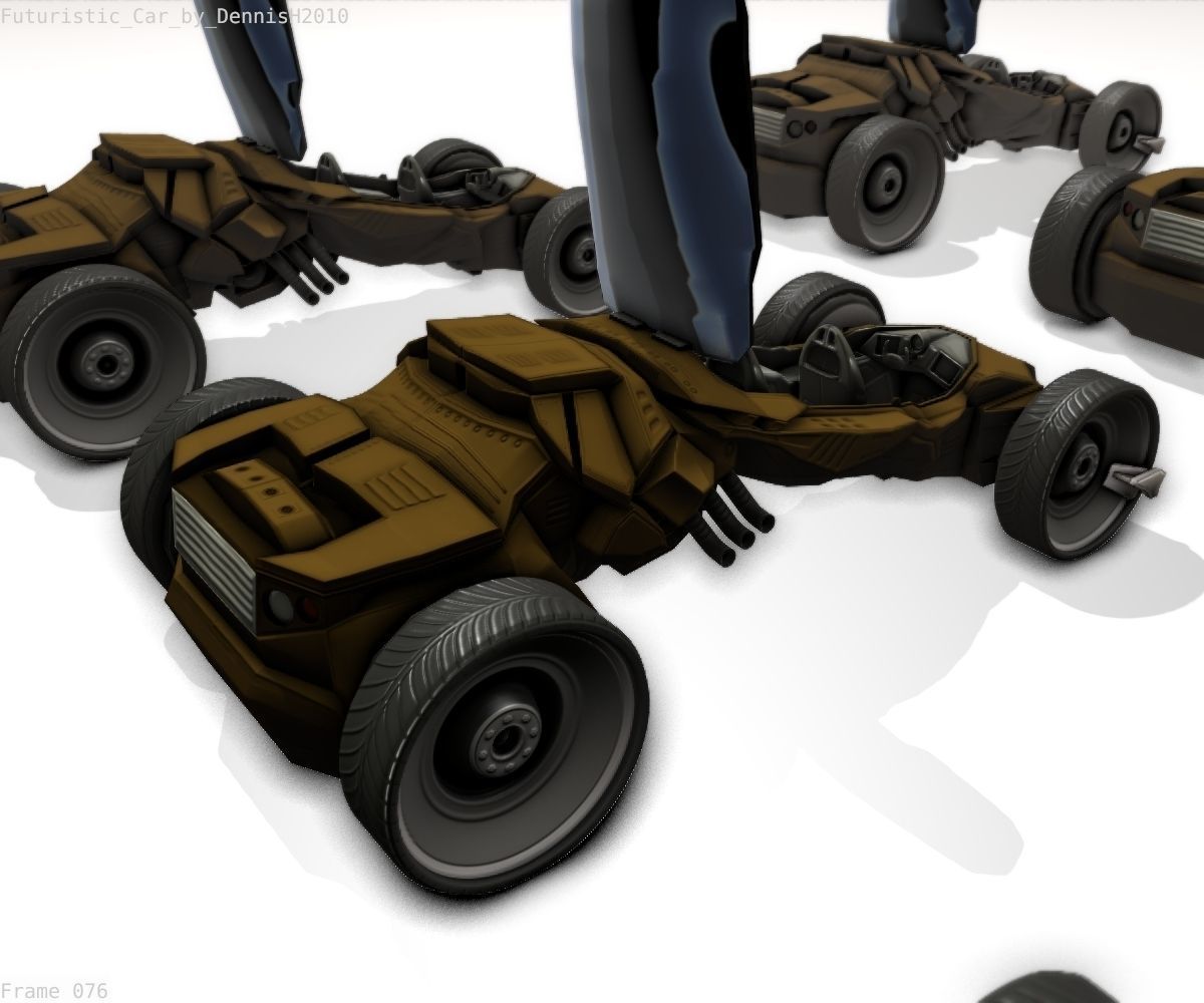 Futuristic Car Game-Ready Free low-poly 3D model_35