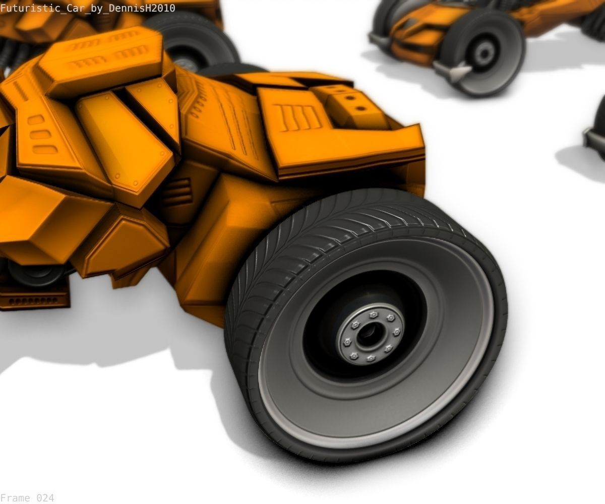 Futuristic Car Game-Ready Free low-poly 3D model_95