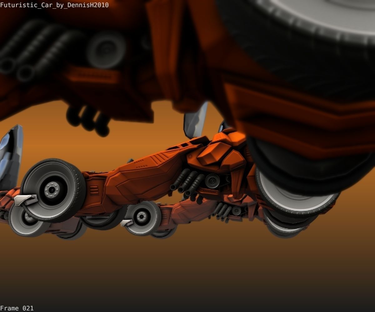 Futuristic Car Game-Ready Free low-poly 3D model_124