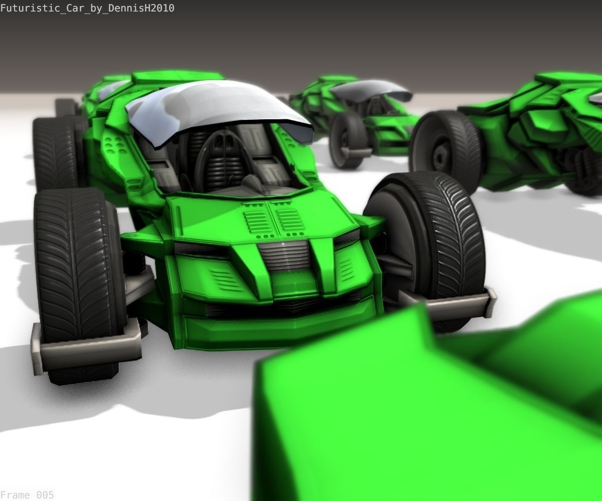 Futuristic Car Game-Ready Free low-poly 3D model_31