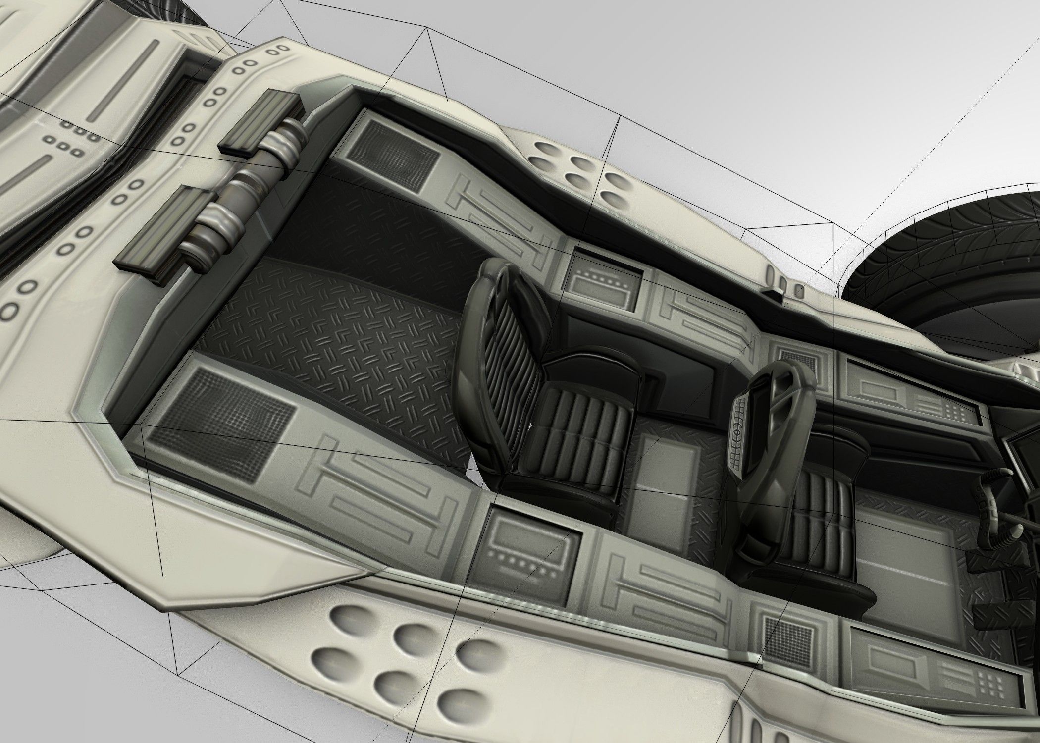 Futuristic Car Game-Ready Free low-poly 3D model_21