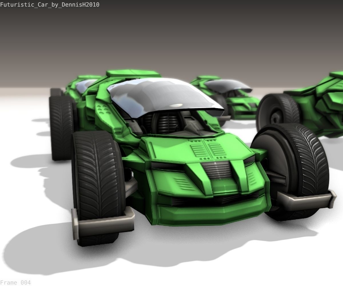 Futuristic Car Game-Ready Free low-poly 3D model_32