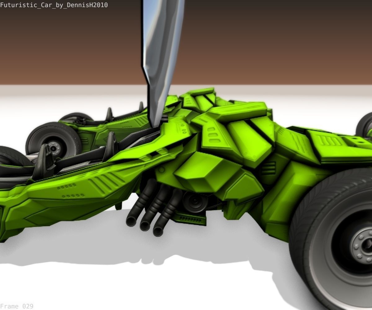 Futuristic Car Game-Ready Free low-poly 3D model_45