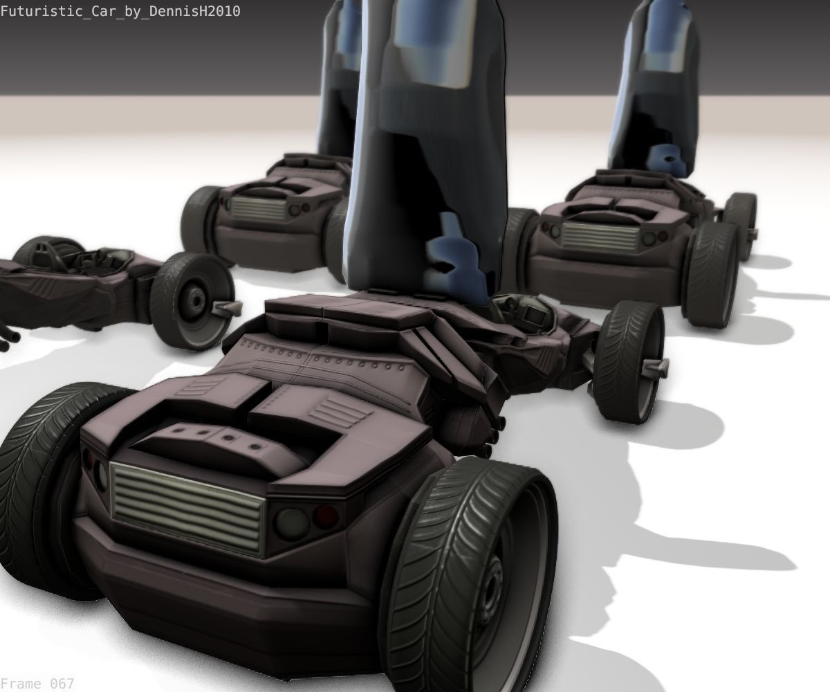Futuristic Car Game-Ready Free low-poly 3D model_116