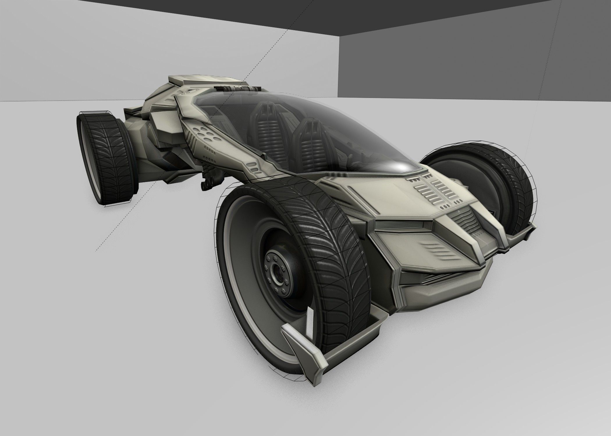 Futuristic Car Game-Ready Free low-poly 3D model_3