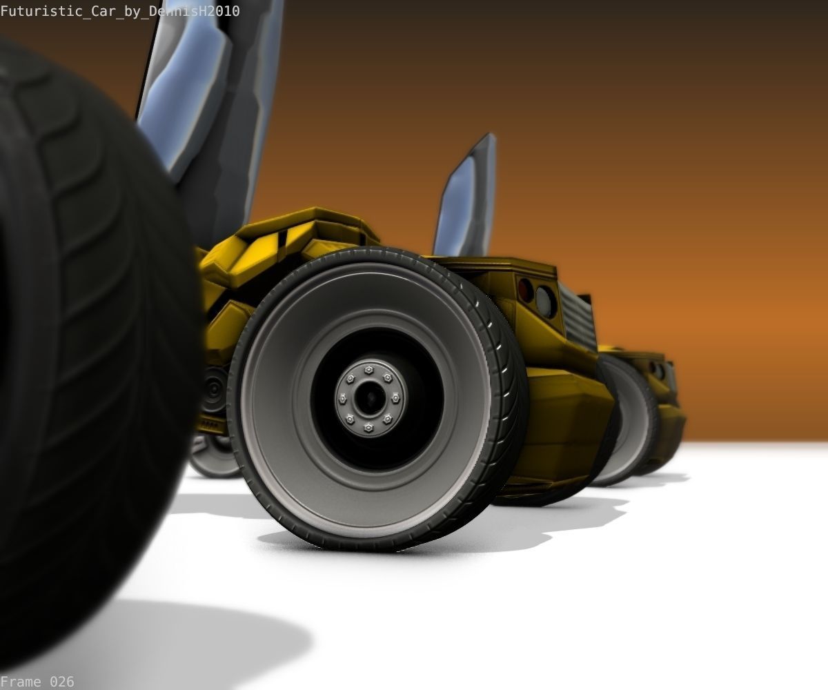 Futuristic Car Game-Ready Free low-poly 3D model_117