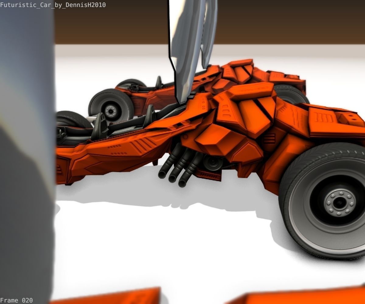 Futuristic Car Game-Ready Free low-poly 3D model_92