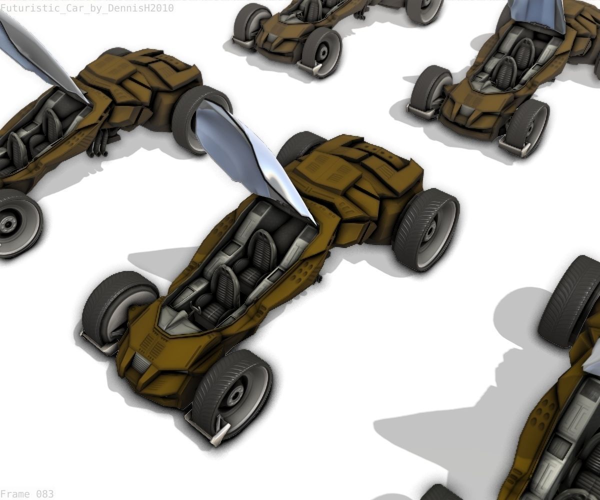 Futuristic Car Game-Ready Free low-poly 3D model_67