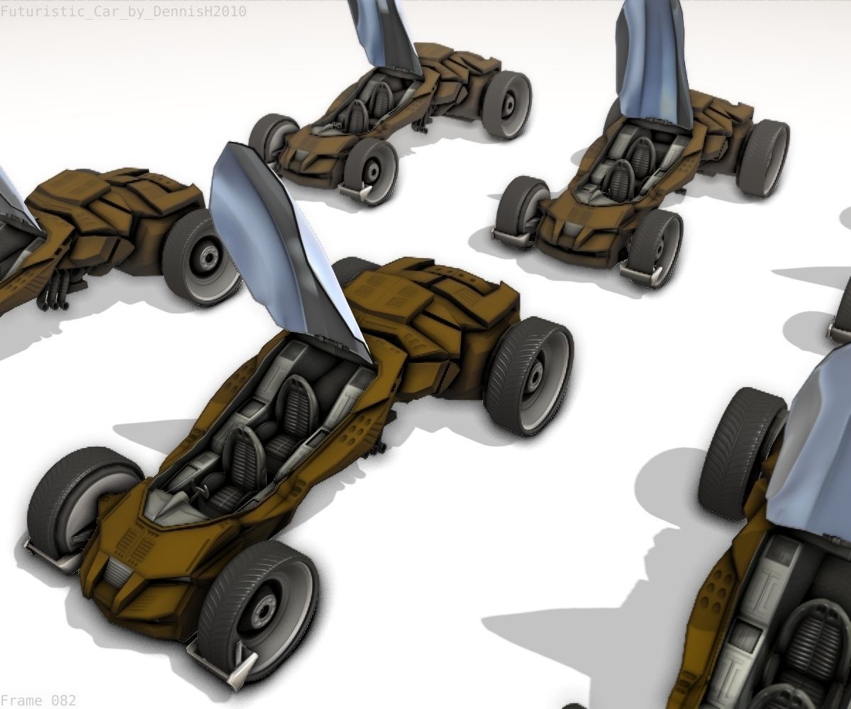 Futuristic Car Game-Ready Free low-poly 3D model_115