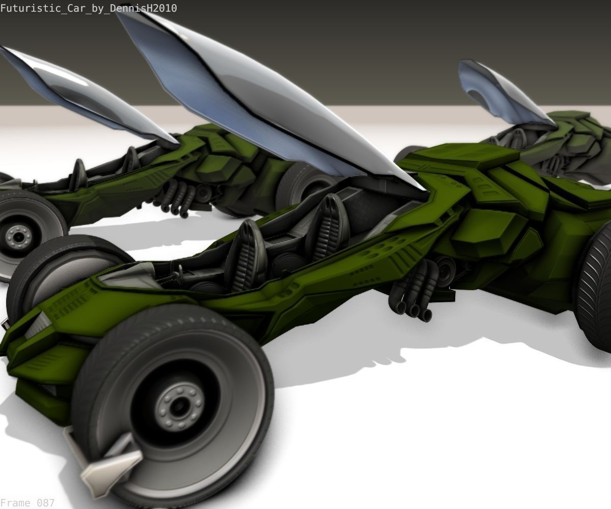 Futuristic Car Game-Ready Free low-poly 3D model_37