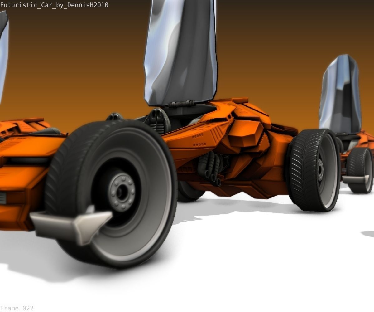 Futuristic Car Game-Ready Free low-poly 3D model_52