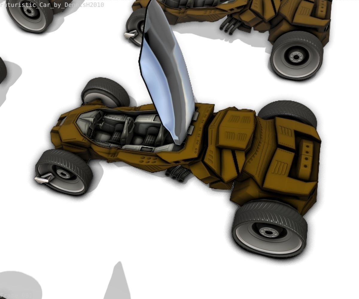 Futuristic Car Game-Ready Free low-poly 3D model_101