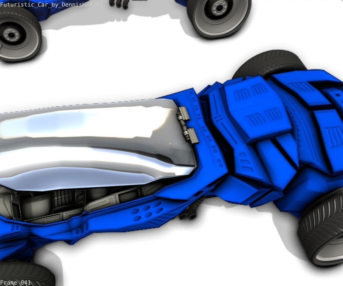 Futuristic Car Game-Ready Free low-poly 3D model_112