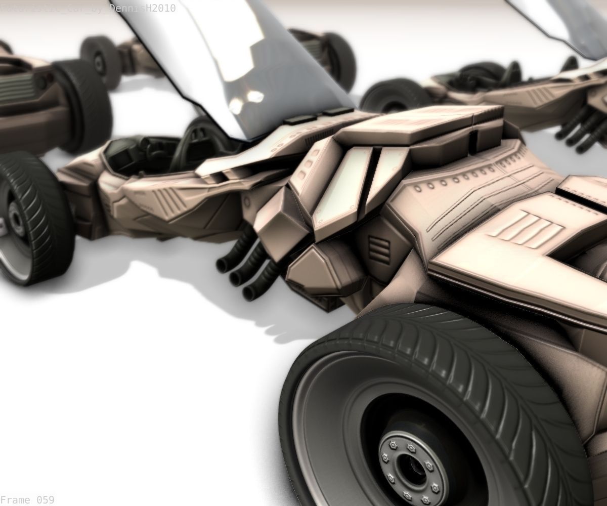 Futuristic Car Game-Ready Free low-poly 3D model_58