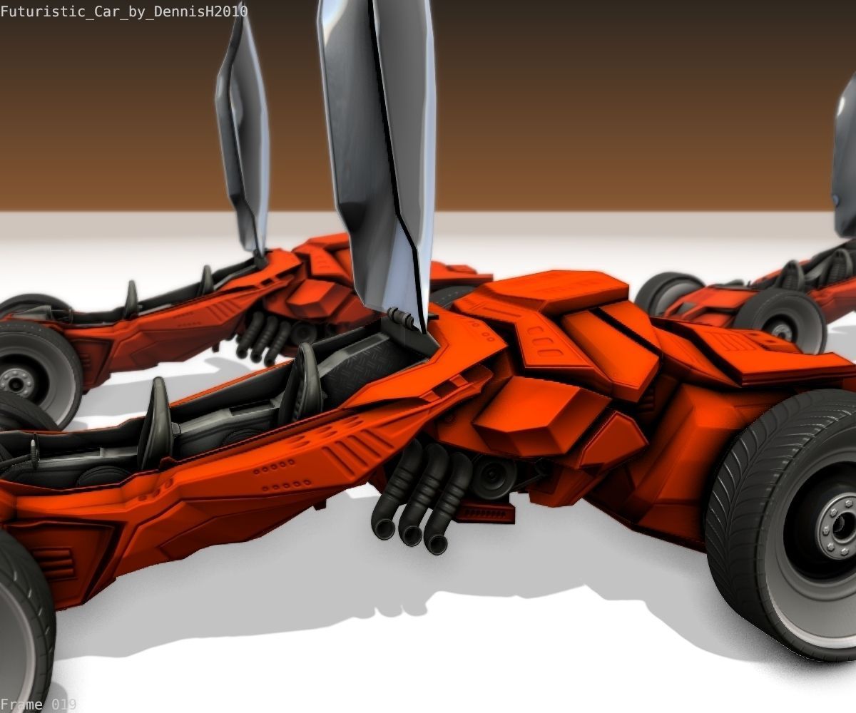 Futuristic Car Game-Ready Free low-poly 3D model_51