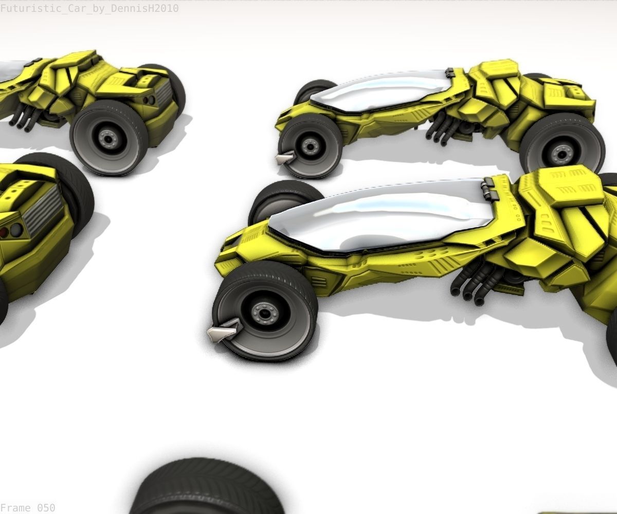Futuristic Car Game-Ready Free low-poly 3D model_72