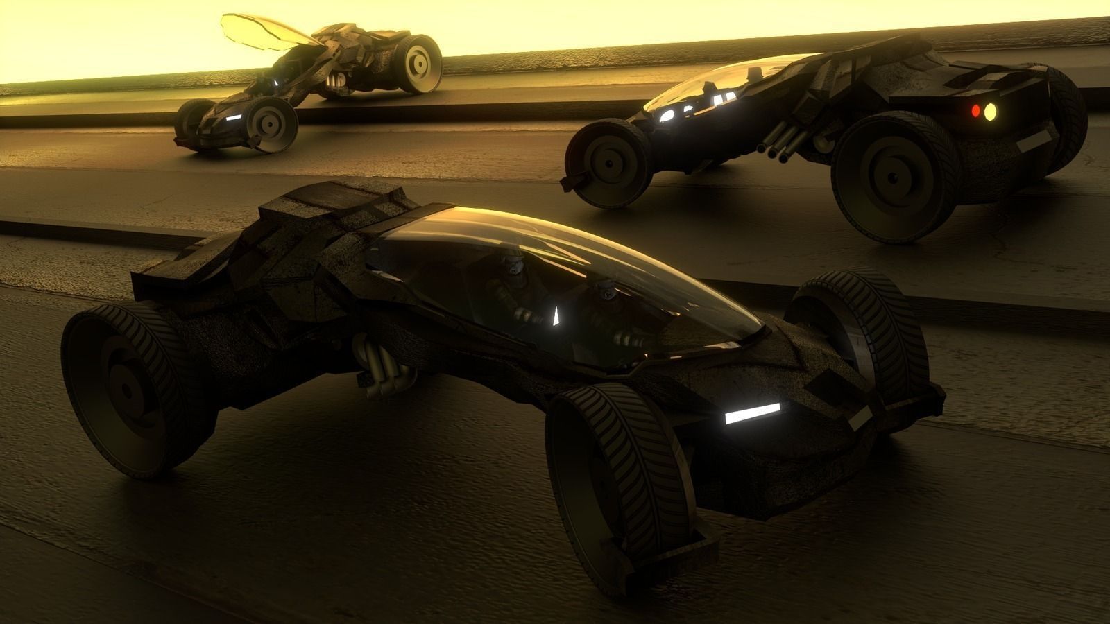 Futuristic Car Game-Ready Free low-poly 3D model_8