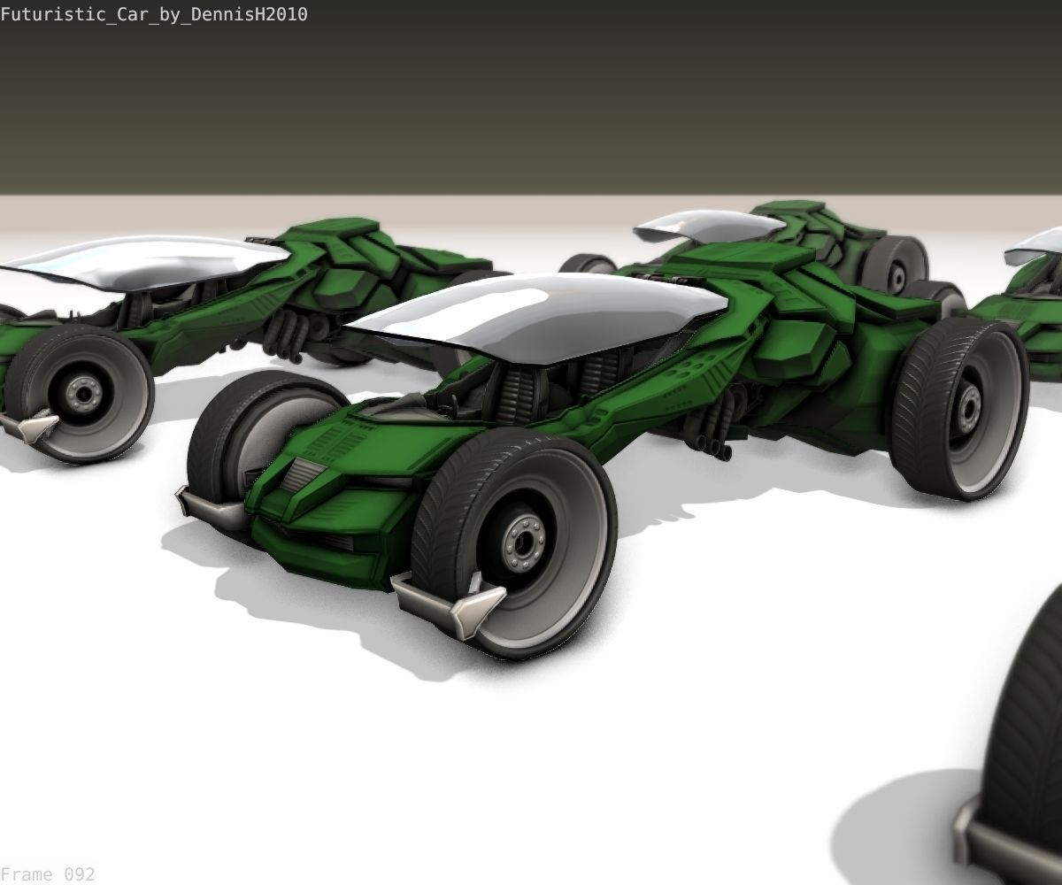 Futuristic Car Game-Ready Free low-poly 3D model_62