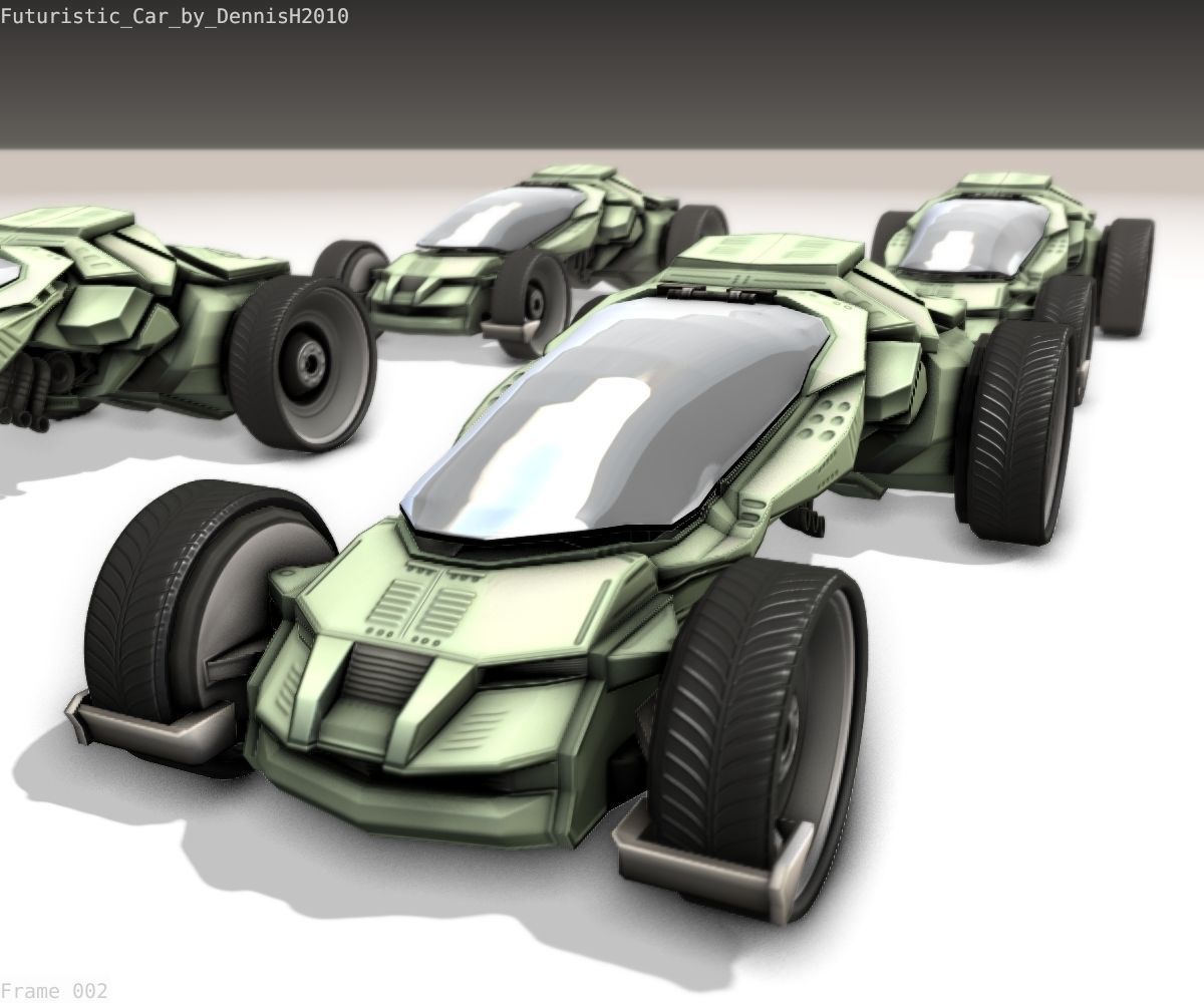 Futuristic Car Game-Ready Free low-poly 3D model_28
