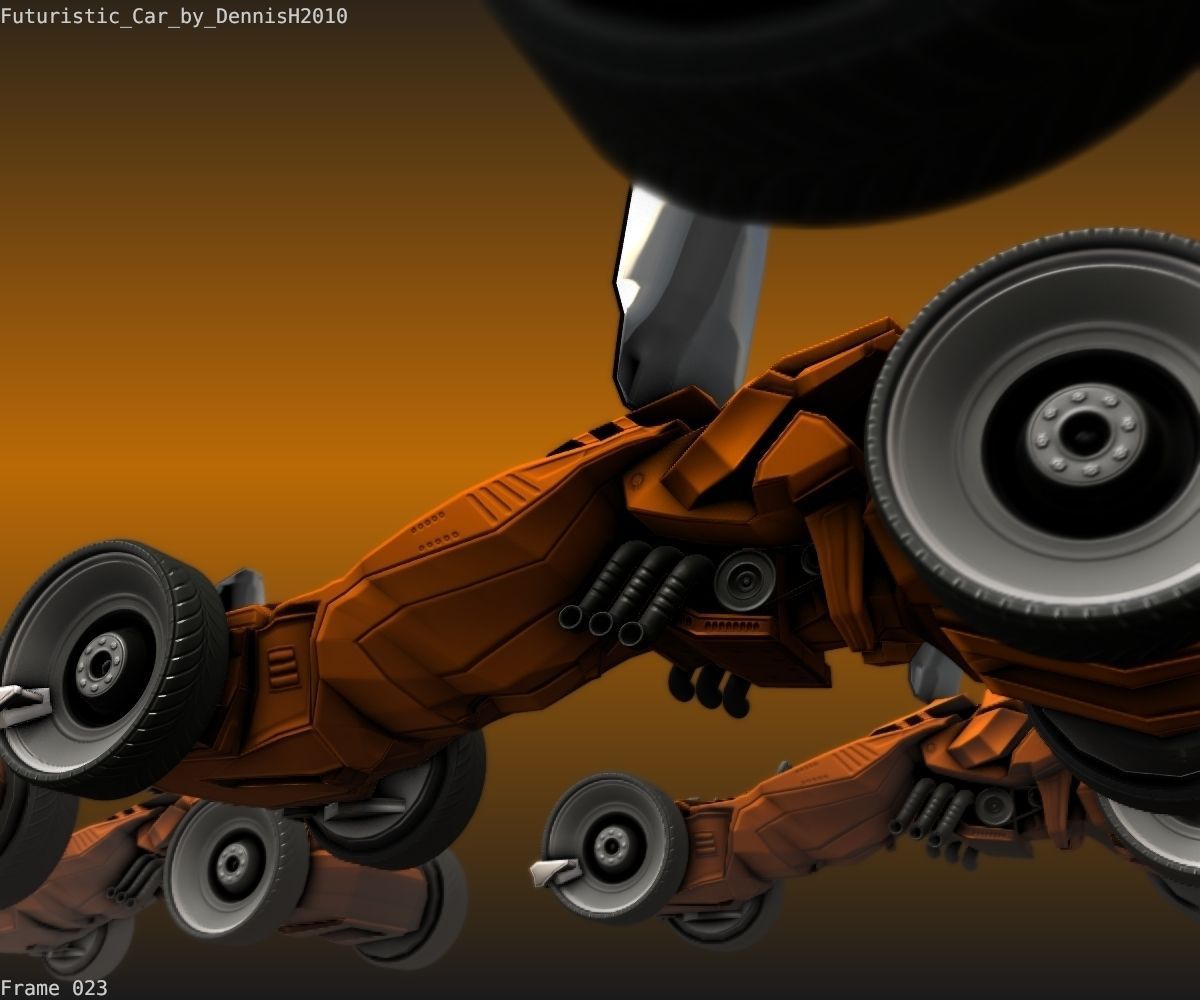 Futuristic Car Game-Ready Free low-poly 3D model_41