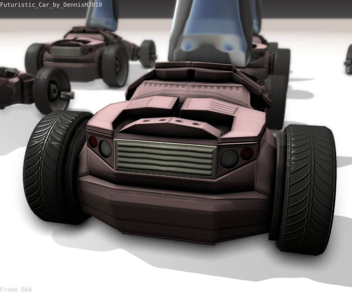 Futuristic Car Game-Ready Free low-poly 3D model_34
