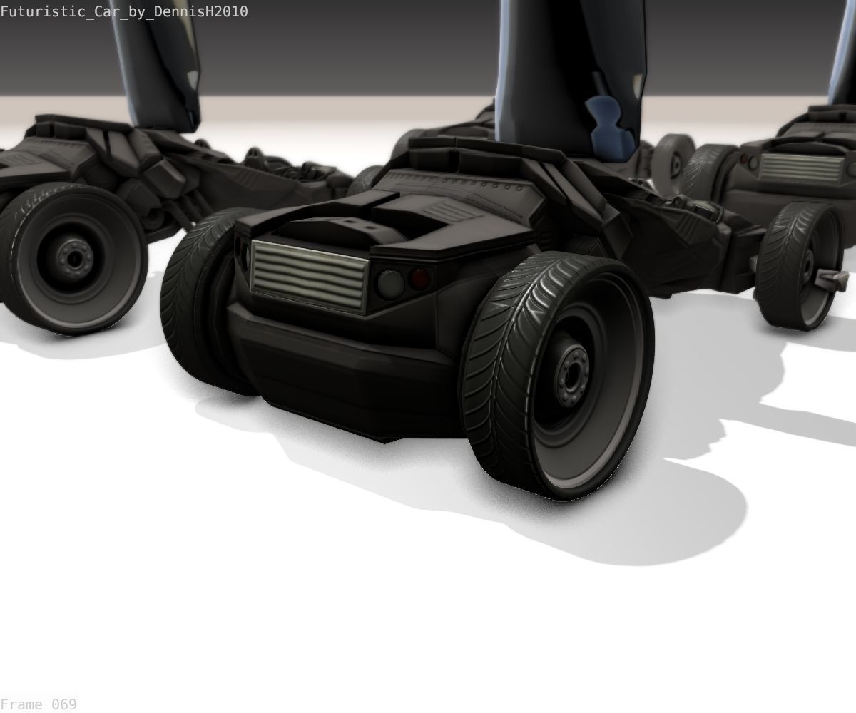 Futuristic Car Game-Ready Free low-poly 3D model_40