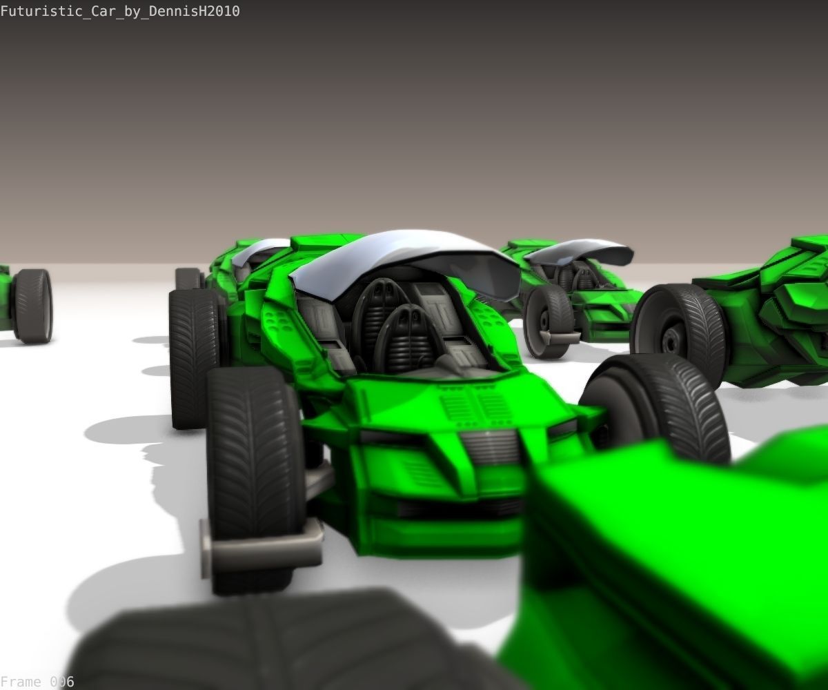 Futuristic Car Game-Ready Free low-poly 3D model_33