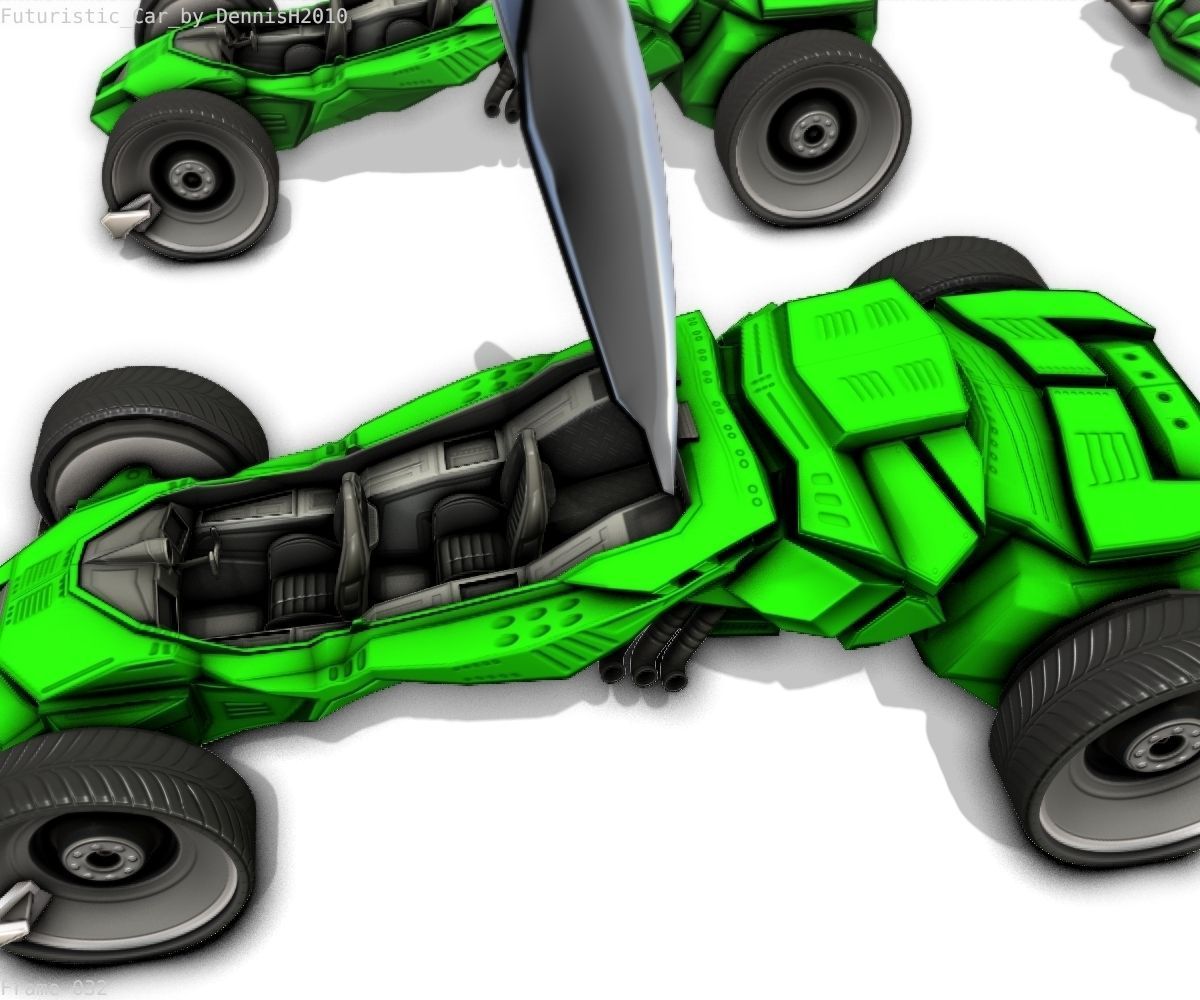 Futuristic Car Game-Ready Free low-poly 3D model_102