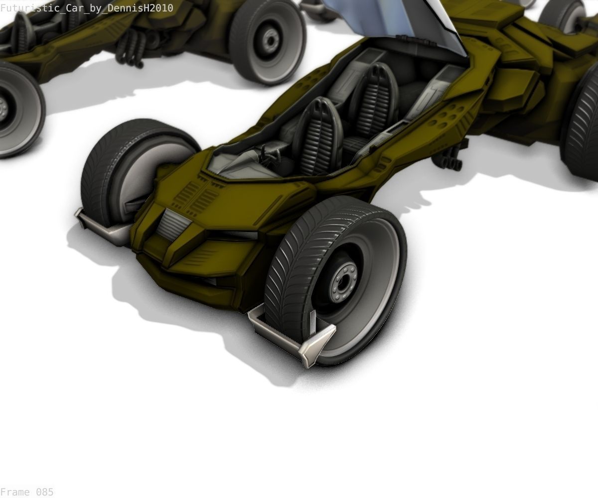 Futuristic Car Game-Ready Free low-poly 3D model_76