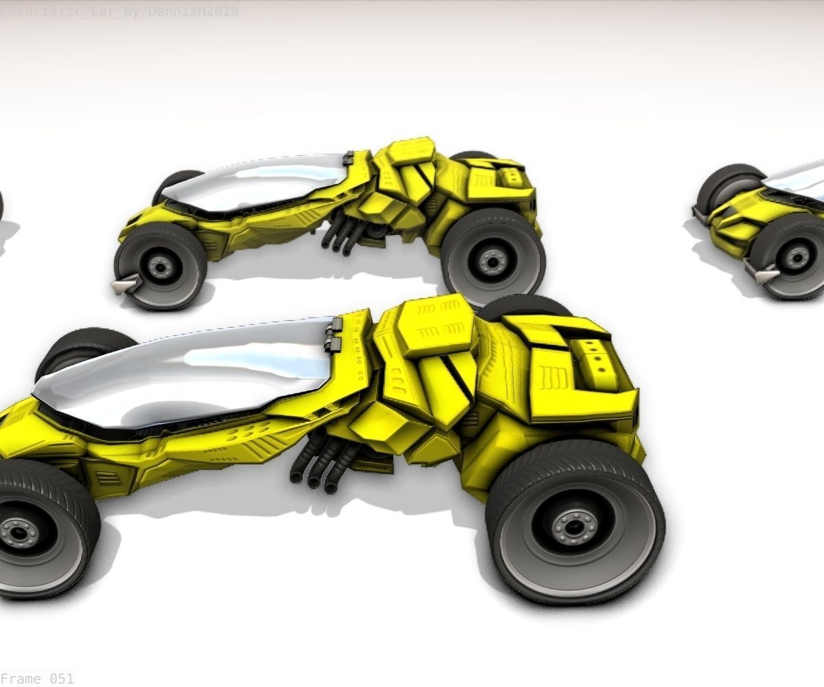 Futuristic Car Game-Ready Free low-poly 3D model_104