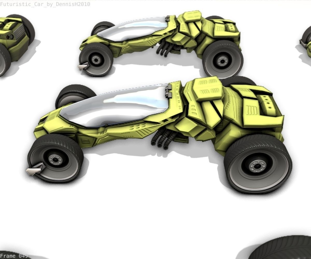 Futuristic Car Game-Ready Free low-poly 3D model_85