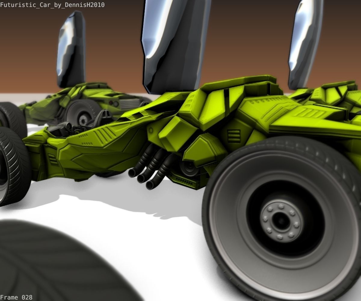 Futuristic Car Game-Ready Free low-poly 3D model_98