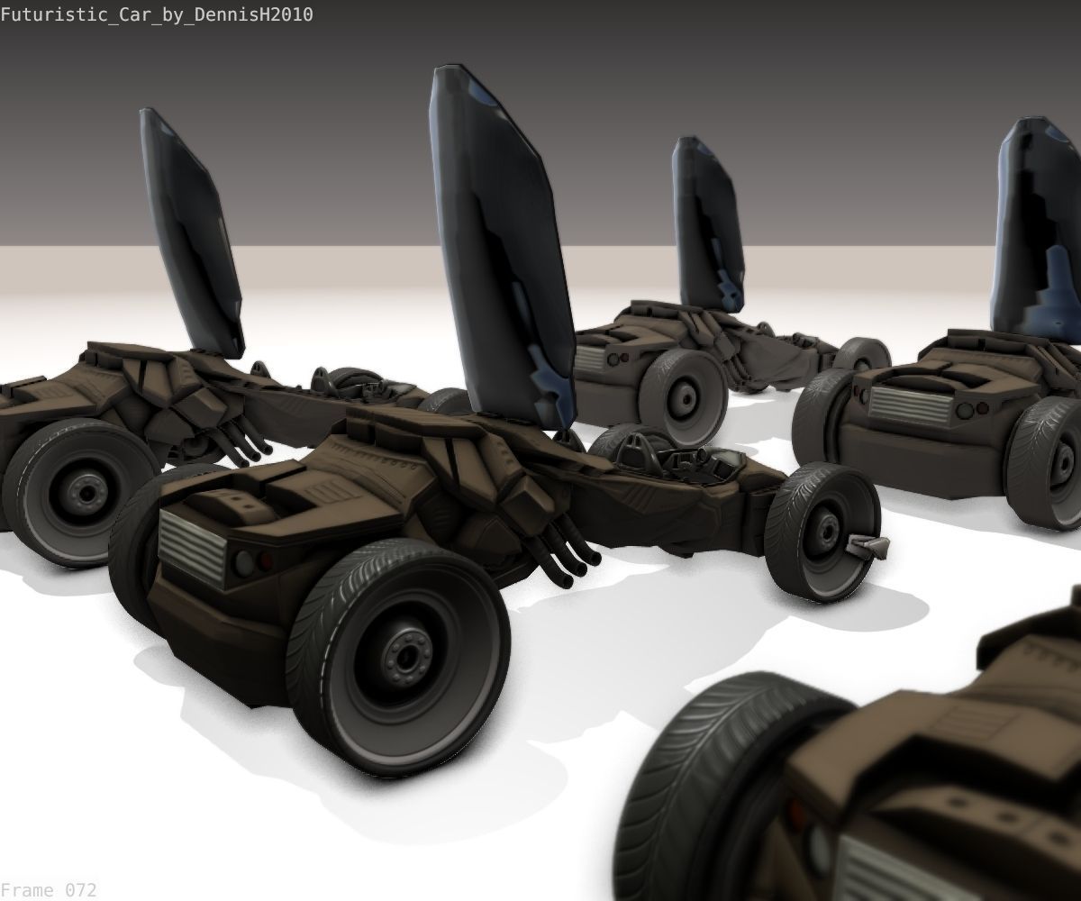 Futuristic Car Game-Ready Free low-poly 3D model_47