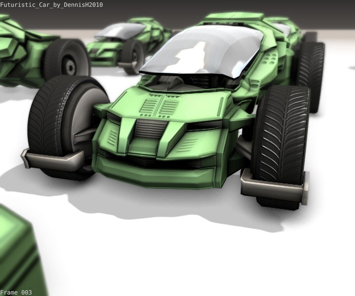 Futuristic Car Game-Ready Free low-poly 3D model_30