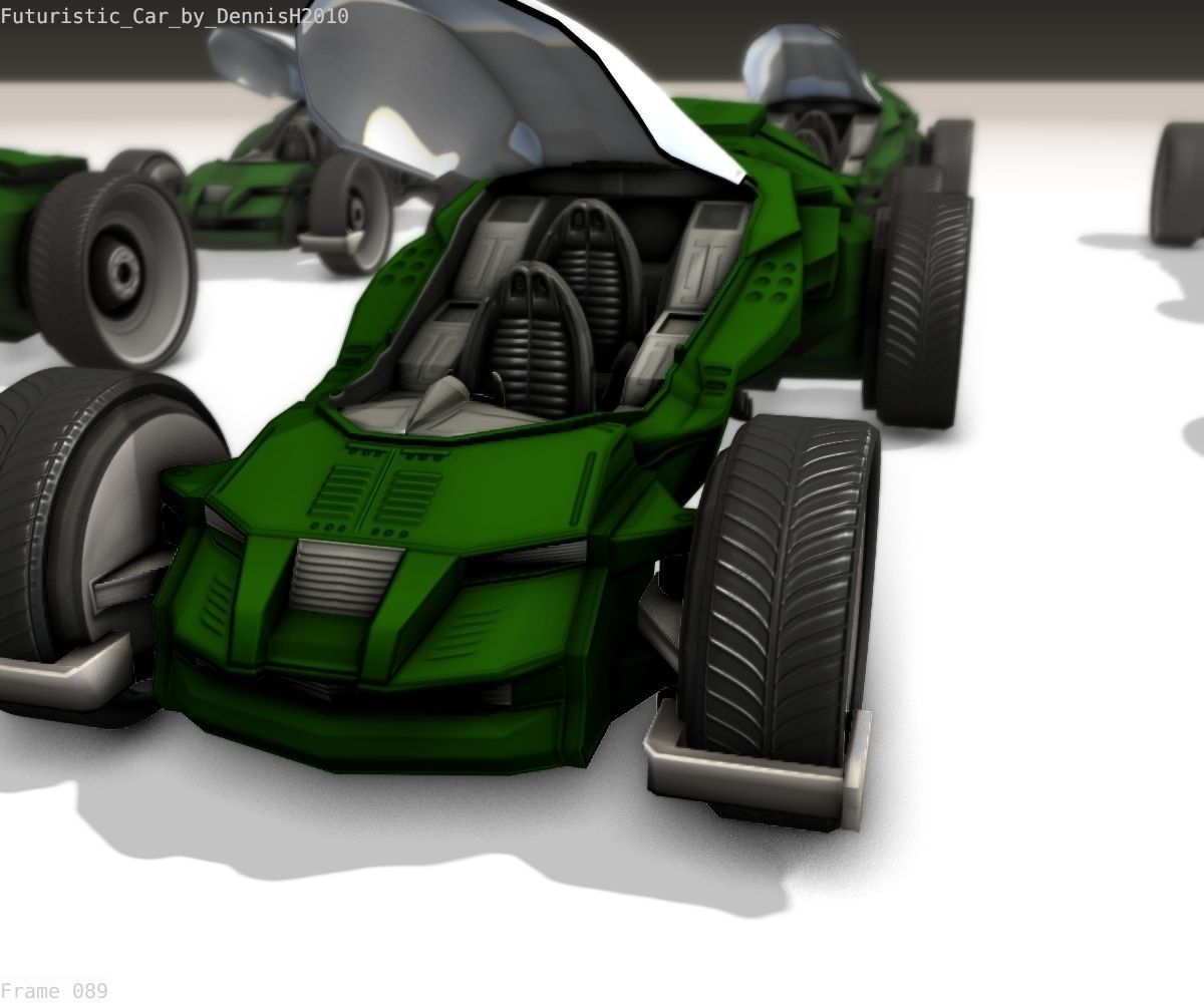 Futuristic Car Game-Ready Free low-poly 3D model_79