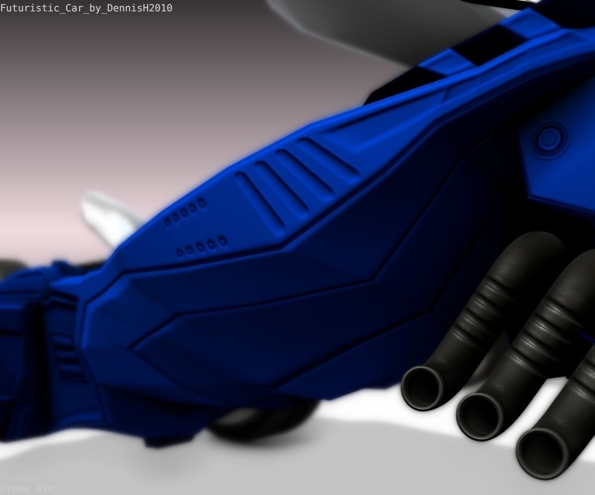 Futuristic Car Game-Ready Free low-poly 3D model_90