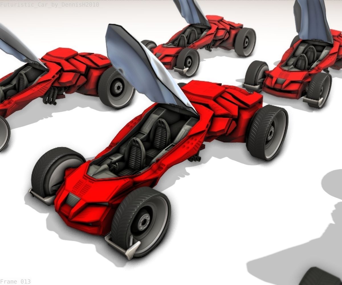Futuristic Car Game-Ready Free low-poly 3D model_73
