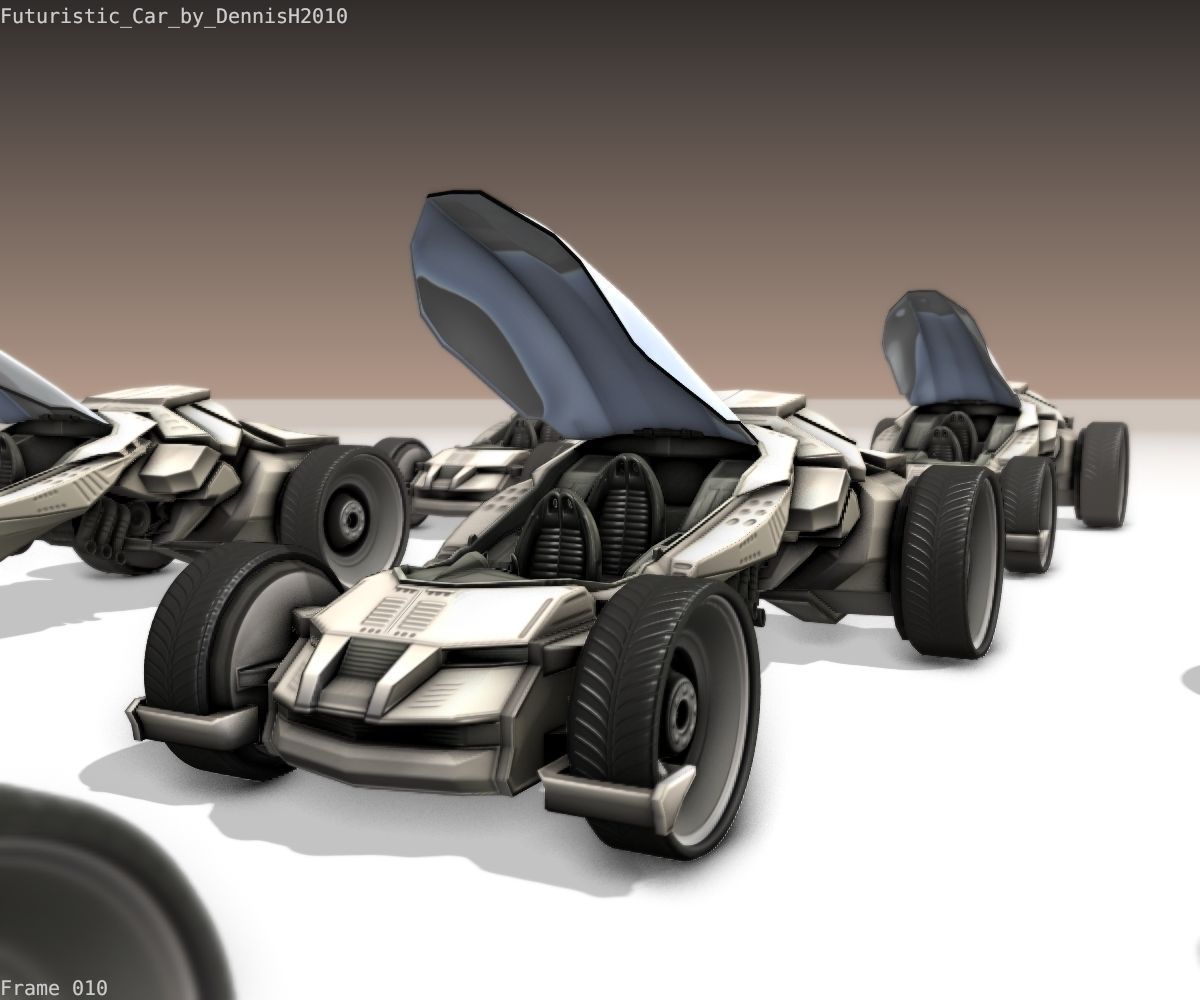 Futuristic Car Game-Ready Free low-poly 3D model_81