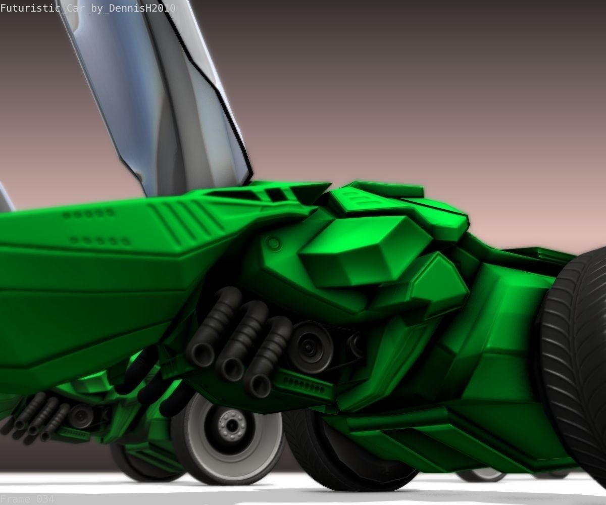 Futuristic Car Game-Ready Free low-poly 3D model_57