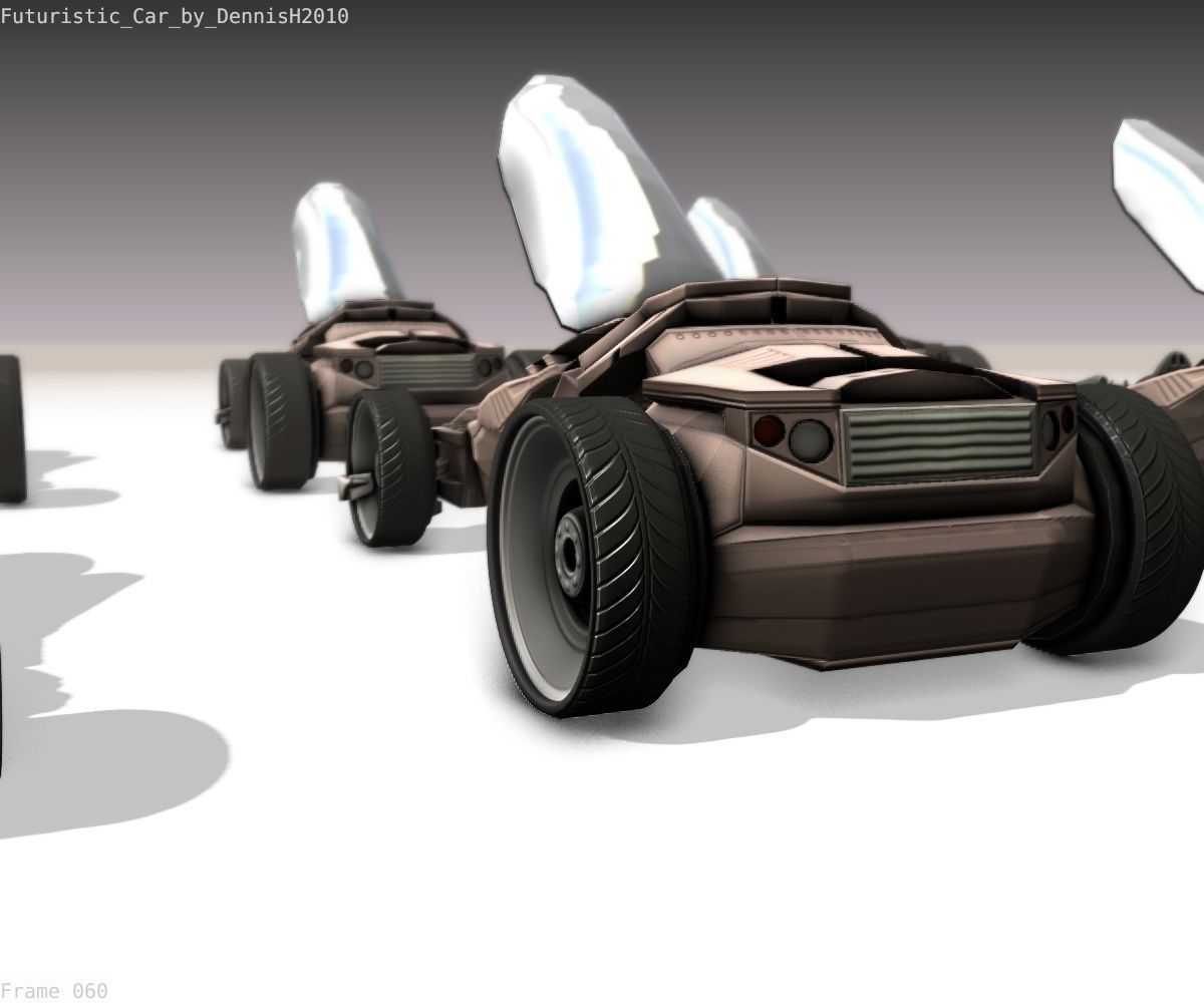 Futuristic Car Game-Ready Free low-poly 3D model_103